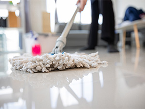 Dust Mopping Marble